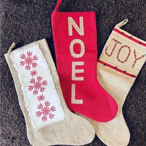 Red and Beige Christmas Stockings